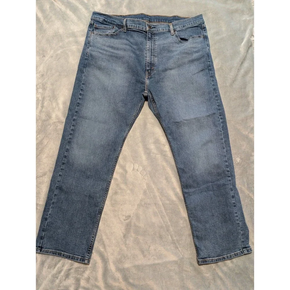 Levis 506 Mens Jeans Straight 42x30 Regular Fit Straight Leg Stretch Medium Wash